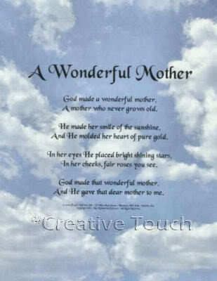 poem personalized print a wonderful mother  