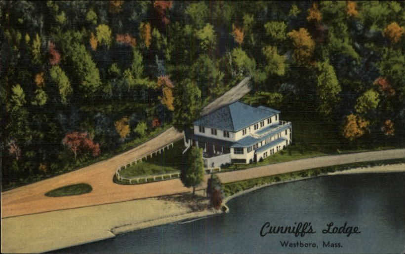 WESTBORO MA Cunniffs Lodge Old Postcard  