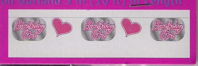 Embossed Foil Garland Banner with alternating foil Birthday Girl and 