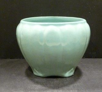 Zanesville Stoneware Turquoise Jardiniere   MINT  