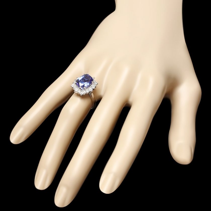 11200 CERTIFIED JAQU DE LILI 14K WHITE GOLD 5CT TANZANITE .90CT 