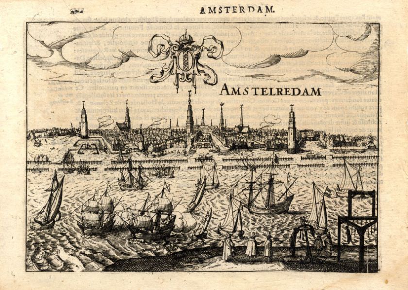 Antique Print AMSTERDAM NETHERLANDS Guicciardini 1613  