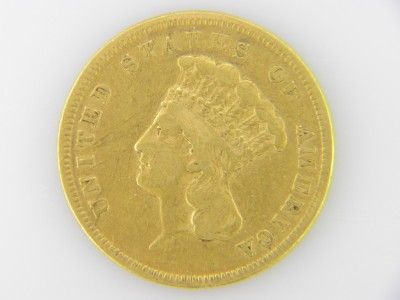 1855 $3 Indian Princess Head VF/XF /C 665  