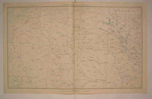 North Texas Louisiana Arkansas topographical c.1895 antique folio 