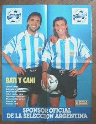 GABRIEL BATISTUTA CLAUDIO CANIGGIA POSTER 20X17 INCH  