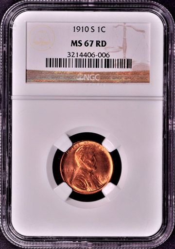 1910 S LINCOLN 1C NGC MS 67 RD  