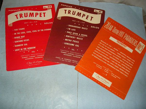 Vintage 1950s Trumpet Solos Sheet Music & Song Books  