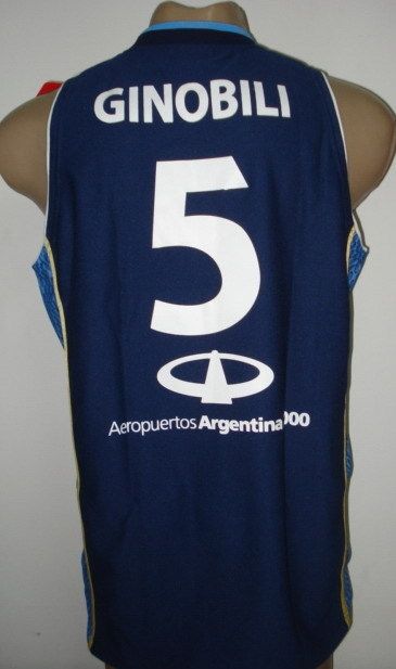 ORIGINAL LI NING ARGENTINA BASKETBALL AWAY JERSEY GINOBILI #5 ALL 