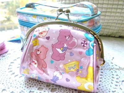 Care Bears Kiss Lock Small Clutch Purse Wallet Cosmetic Case Coin Bag 