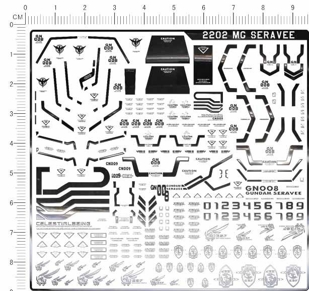 chrome(metal) decals for MG Seravee Gundam (2202)  