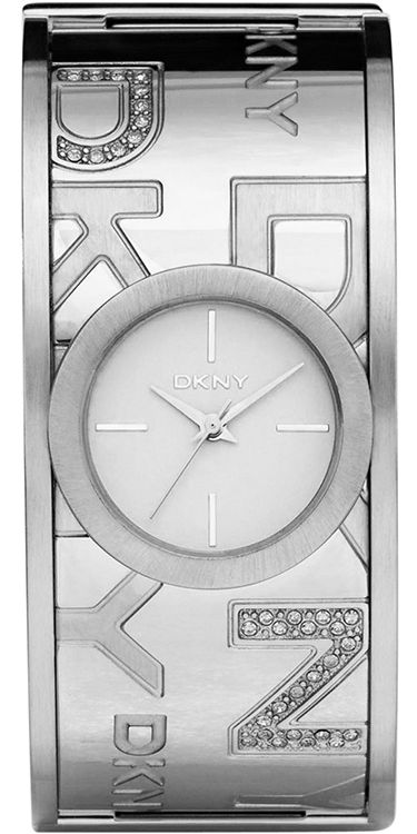 NEW DKNY SILVER CRYSTAL BANGLE LADIES WATCH NY8249  