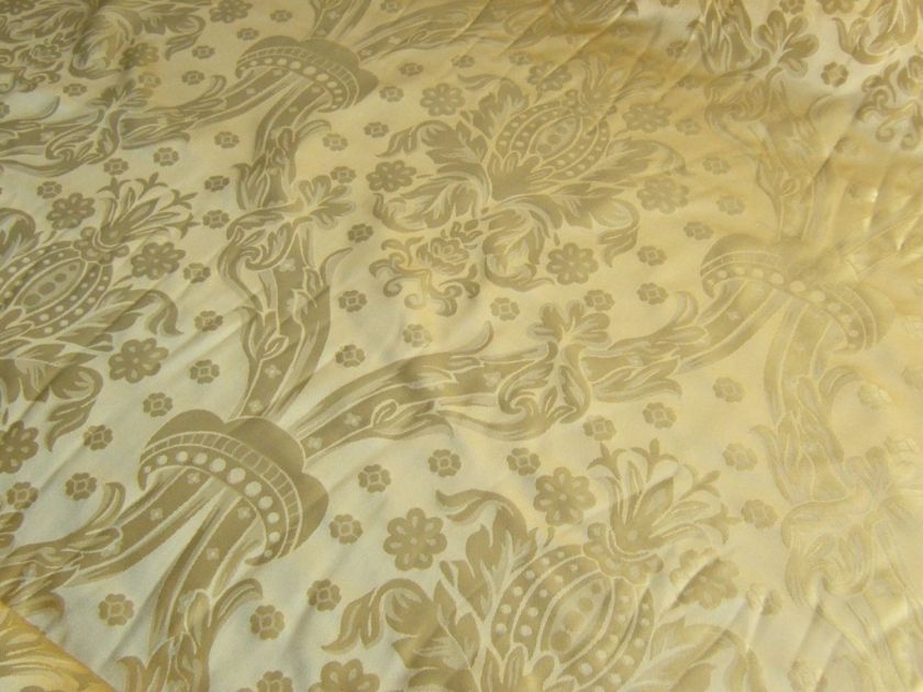 DAZZLING 100%SILK DAMASK REGENCY YELLOW GOLD BTY  