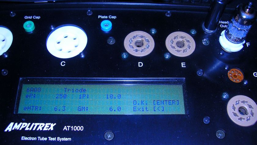 volt ECC85 Amplitrex test screen displaying the 6.3 Volt heater test 