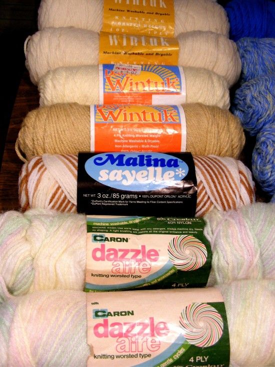 Huge 54 Skein VINTAGE YARN LOT ~ Caron ~ Wintuk ~ Red Heart * Knit 