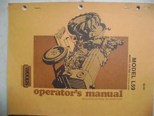 WOODS L59 MOWER OPERATORS MANUAL FOR KUBOTA K8200  