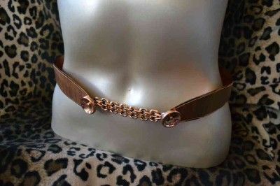 vtg 50s 60s RENOIR CoPPeR wood veneer chain BELT 27 28  