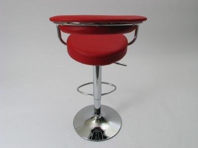 New Red Bistro Padded Swivel Pub Kitchen Bar Stool  