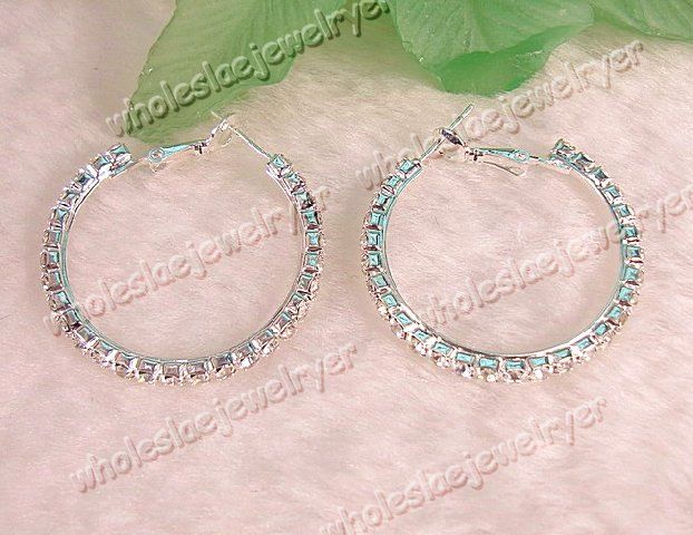 Wholesale 24pair 1row DazzlingCzench Rhinestone Earring  