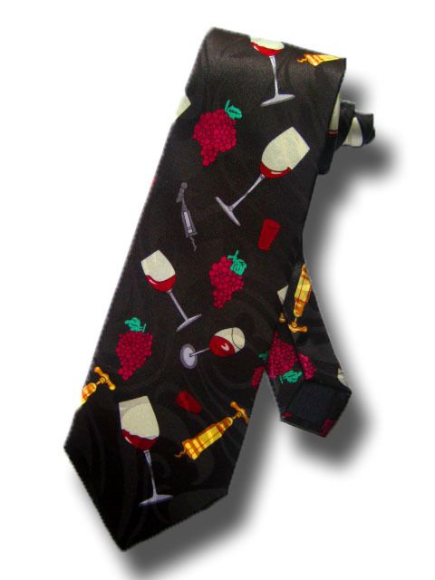 NEW WINE GRAPES NECKTIE BOTTLE GLASSES ALCOHOL VINO TIE  