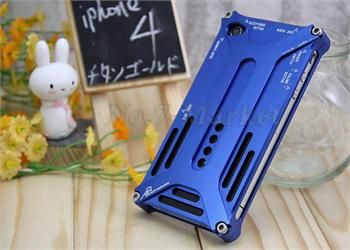 Blue Aluminum Transformers Metal Bumper Case Cover for iPhone 4 4S 