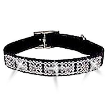 Jewel Glamour Nylon Toy Dog Puppy Rhinestone Collar XS  