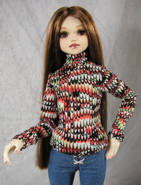 Retro Swirl L/S Top MSD Dollfie Unoa Narae BJD Minifee  