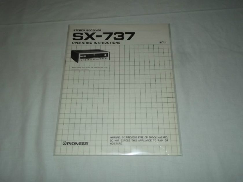 Pioneer SX 737 Stereo Receiver Original Owners Manual X Rare  