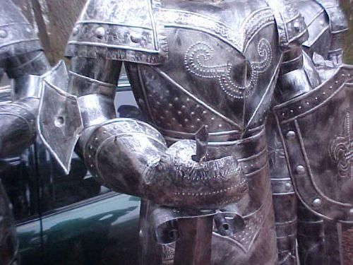 Foot SILVER Suit of Armor Medieval Knight  