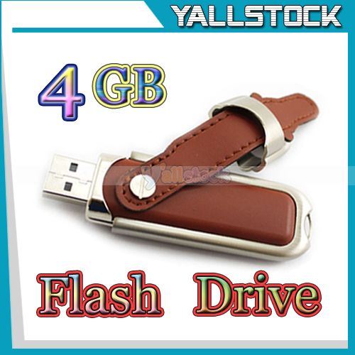 Leather 8GB USB 2.0 Flash Memory Pen Drive U Disk Brown  