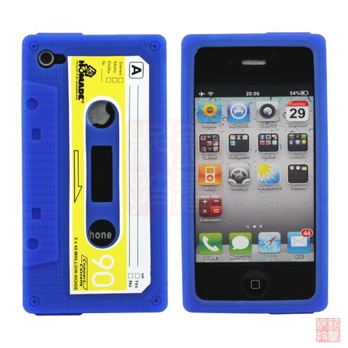 Retro Cassette Tape Silicone Case Cover for Apple iPhone 4 4S 4G 