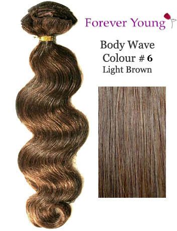 Medium Brown Clip in HUMAN HAIR EXTENSION #4 Body Wave  