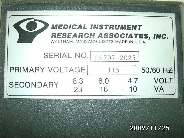 Medical Instrument Research Associates Inc Power Supply  