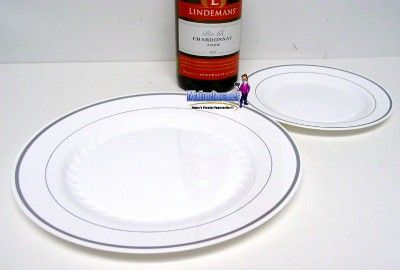 New Elegant Plastic 40pc disposable plates & 120pc Silverware Set 