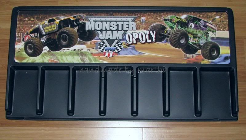 game part MONSTER JAM OPOLY black plastic bankers tray monopoly opoly 