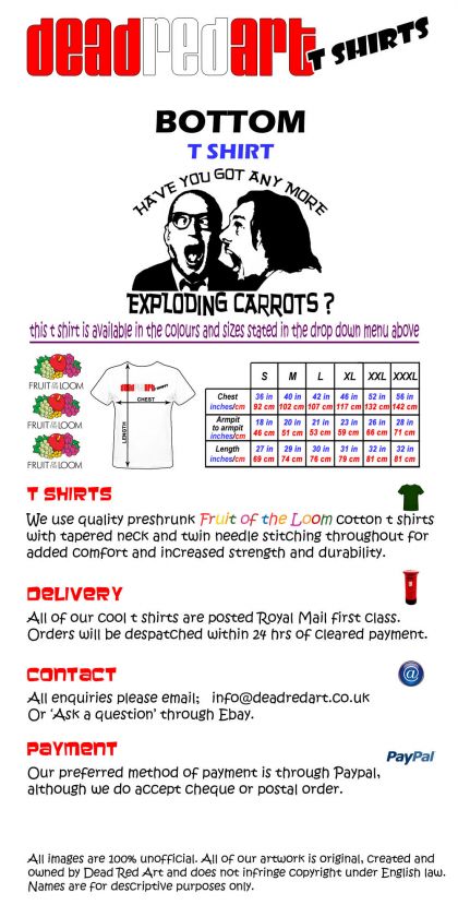 BOTTOM RIK MAYALL ADE EDMONDSON CARROTS UNOFFICIAL TRIBUTE CULT TV T 