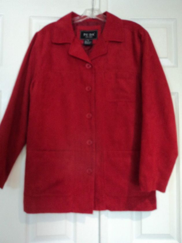 FUDA NEW YORK RED ULTRA SUEDE WASHABLE STYLISH JACKETS  