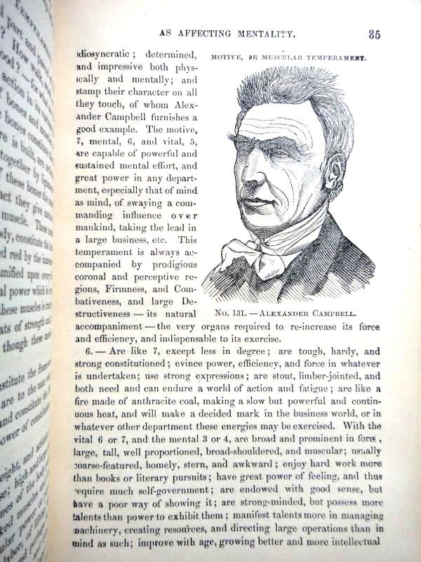 1877 antique PHRENOLOGY~PRACTICAL PHRENOLOGIST signed by Fowler 