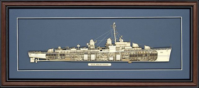 Wood Cutaway Model of USS Allen M. Sumner (DD 692)  