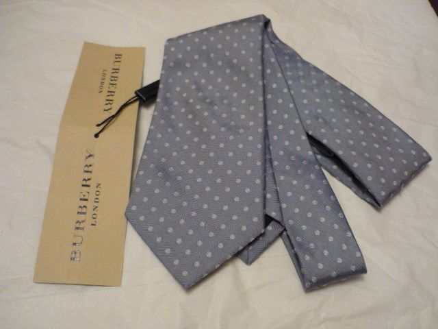 BURBERRY mens tie necktie Airforce BLUE NWT  