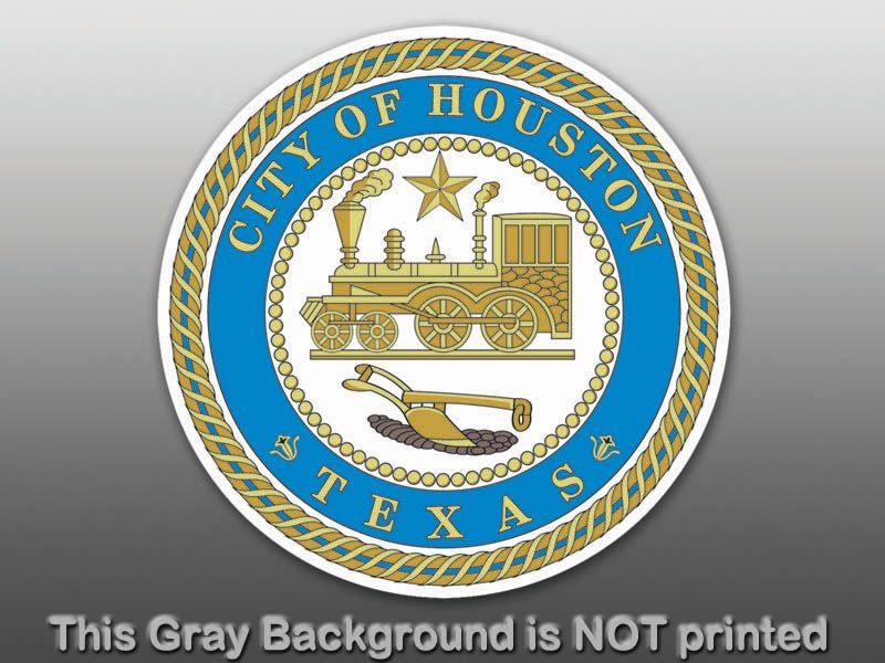 Round Houston Texas Seal Sticker   decal logo us logo  