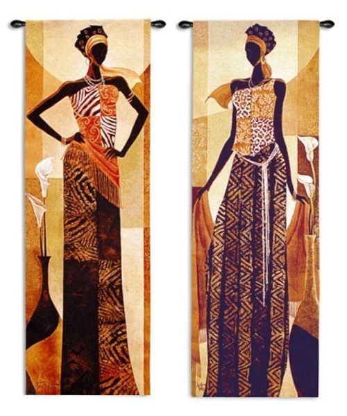 AMIRA MALAIKA AFRICAN WOMEN SET TAPESTRY WALL HANGING  