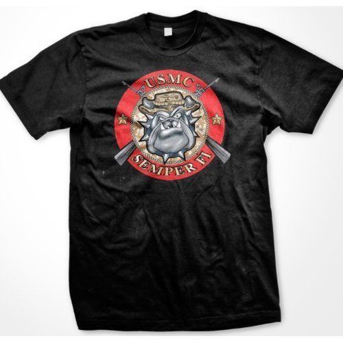 USMC Bulldog Semper Fi US Marines Corp Mens T shirt  