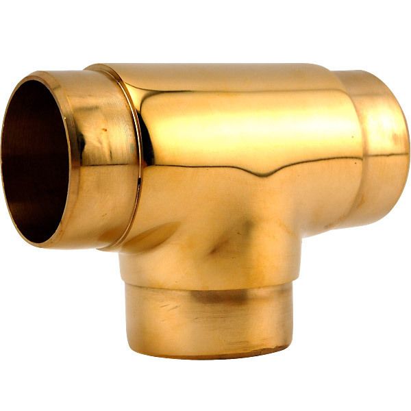 Flush Tee Home Bar Hand Rail Fitting – Polished Brass  847808002320 