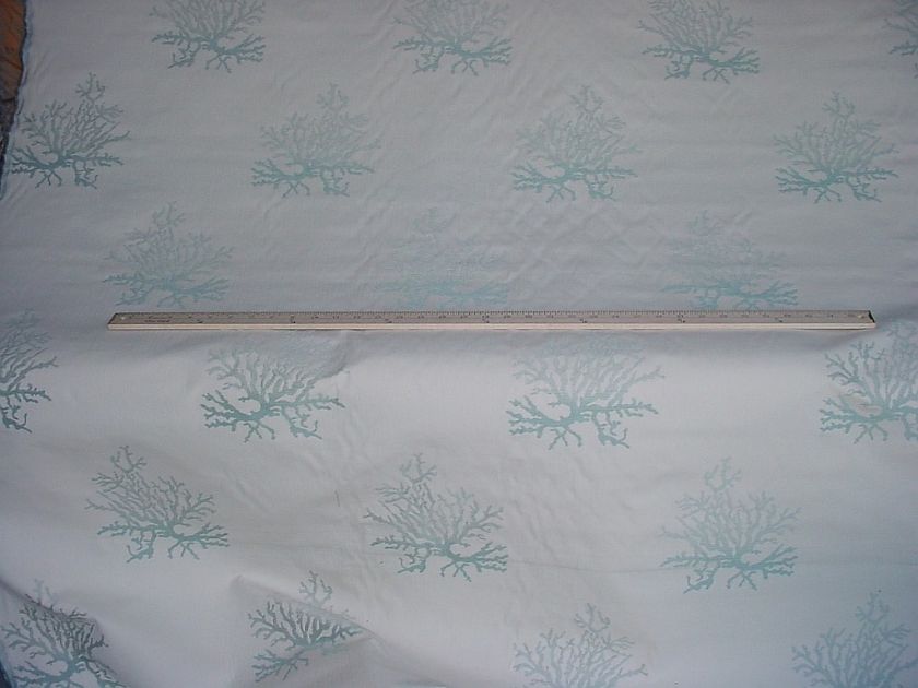 DECADENT EMBROIDERED SEA CORAL IN SEAFOAM Upholstery Fabric  