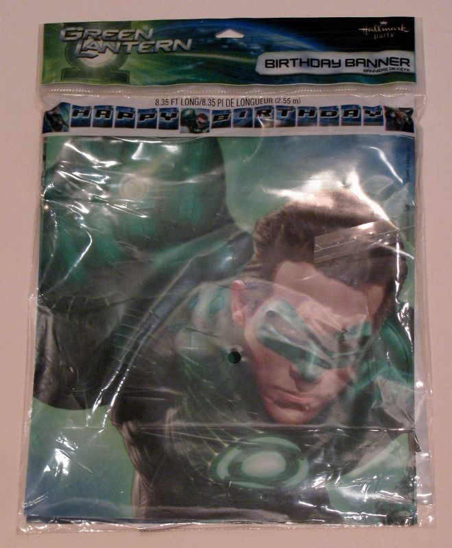 Green Lantern Happy Birthday Party Plastic Banner Hallmark  