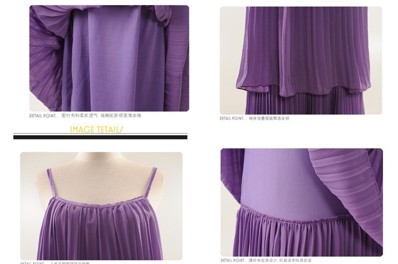   Womens Chiffon Elegant Maxi Boho Ruffle Pleated Long Dress 4 Color