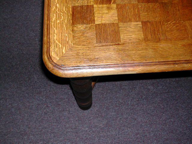 C1900 Arts&Crafts English Oak Parquetry Top Table/Desk  