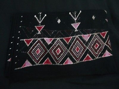 Unique lovely black Assuit shawl with elaborate deco design. black 