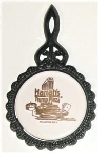 Vintage Harrahs Casino @ Trump Plaza ACNJ Trivet.Retro  