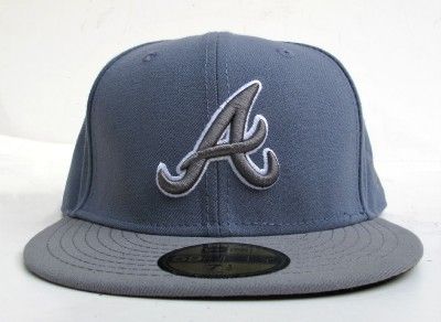 Atlanta Braves Charcoal Grey On Grey All Sizes Cap Hat by New Era 